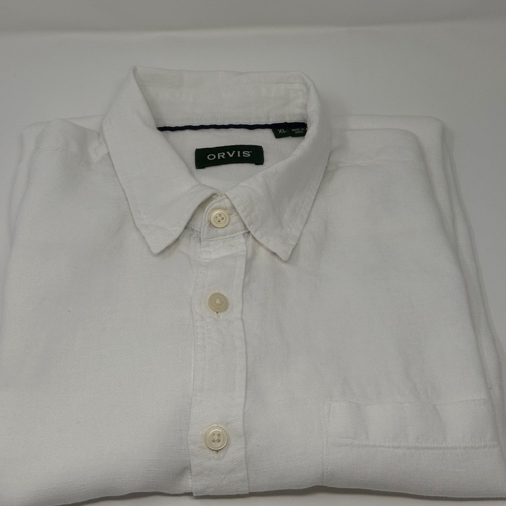 Mens Orvis Linen XL short sleeved shirt